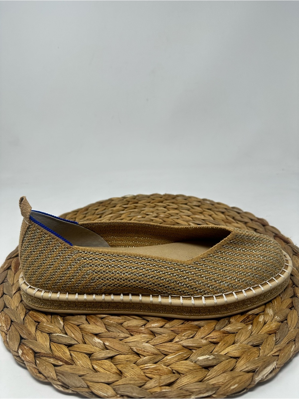 Rothy's Woven Espadrille Flats Gold Size 9.5 Women's